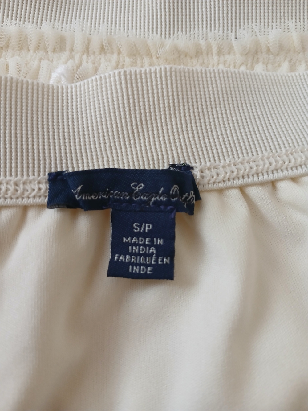 American Eagle Outfitters Cream Embroidered Mesh Mini Skirt Women's Small Lined - Picture 3 of 6